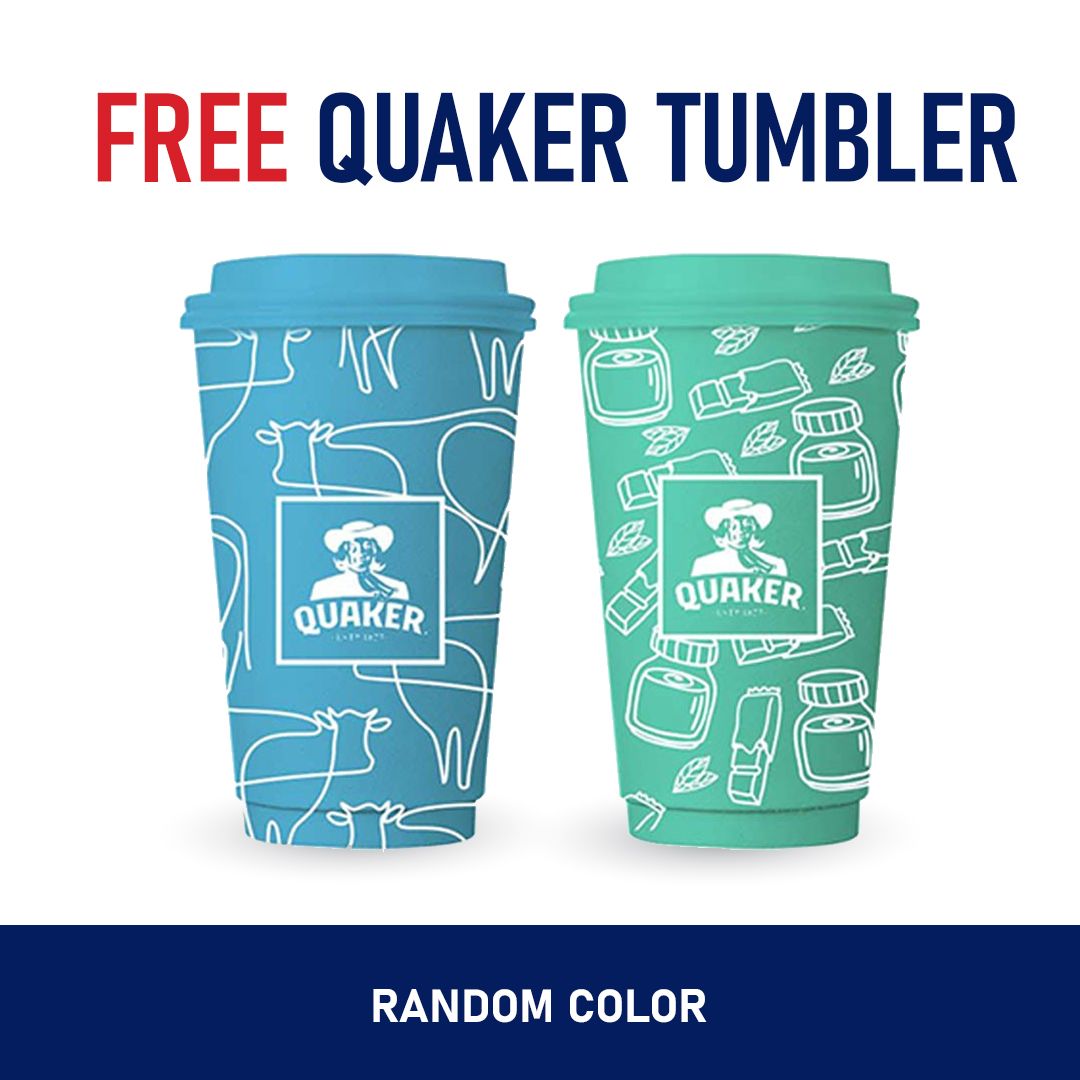 Quaker Rolled Oats 800g + 3in1 Vanilla Polybag 224g Free Tumbler - 2
