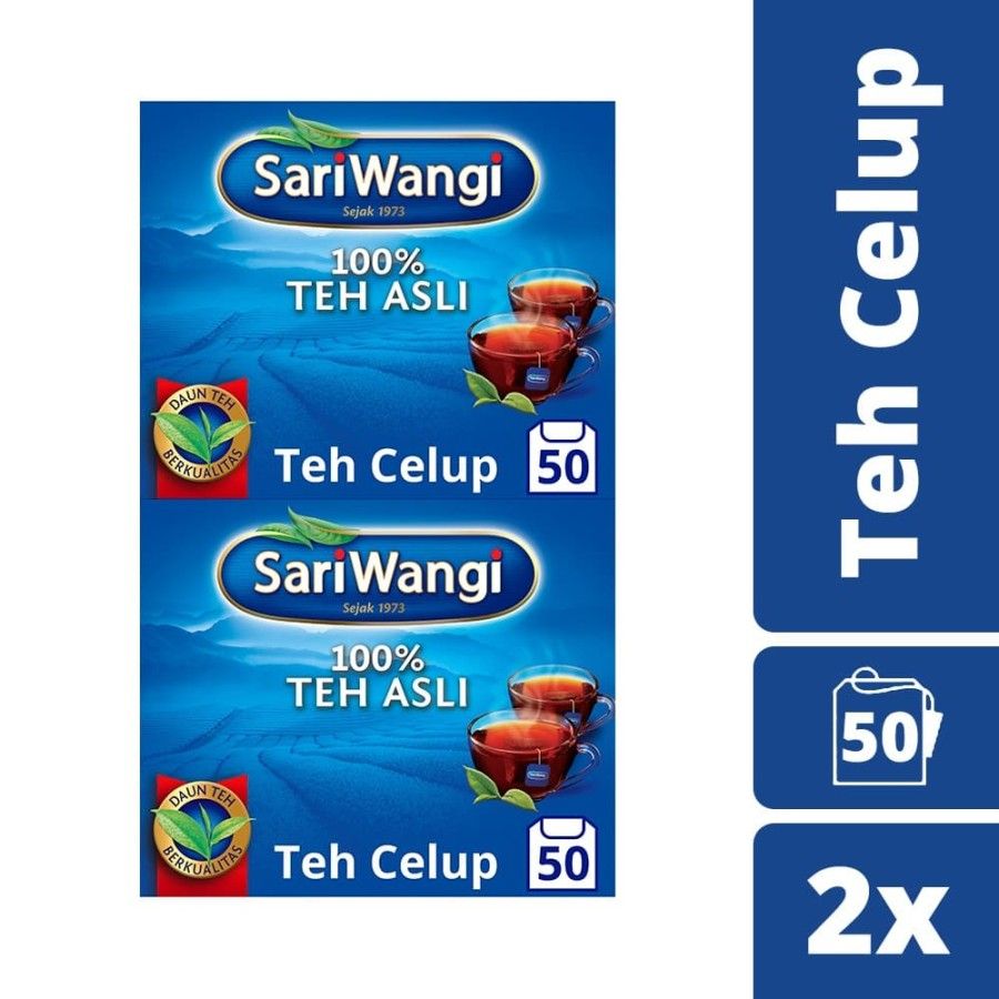 Sariwangi Teh Celup Hitam Asli isi 50pcs Twinpack - 1