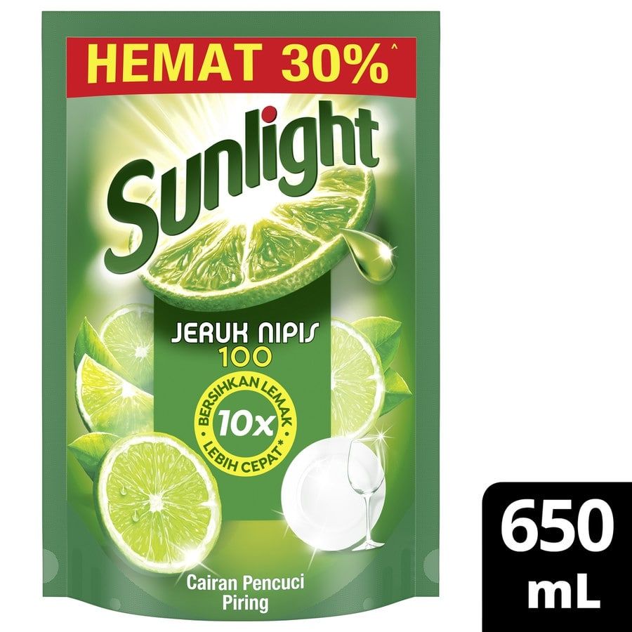 Sunlight Sabun Cuci Piring Jeruk Nipis Refill 650Ml - 1