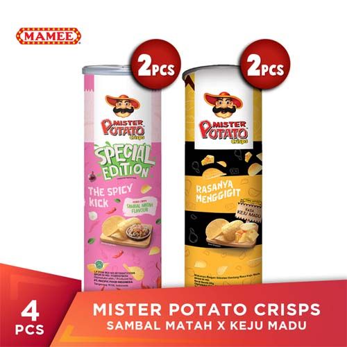 Mister Potato Crisps Sambal Matah x Keju Madu (4 pcs) - 1