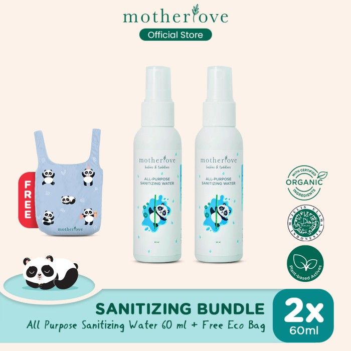 Motherlove All Purpose Sanitizing 60 ml Double Bundle Free Eco Bag - 1