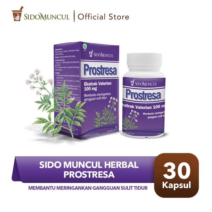 Sido Muncul Herbal Prostresa 30 Kapsul - Susah Tidur Gelisah Stress - 1