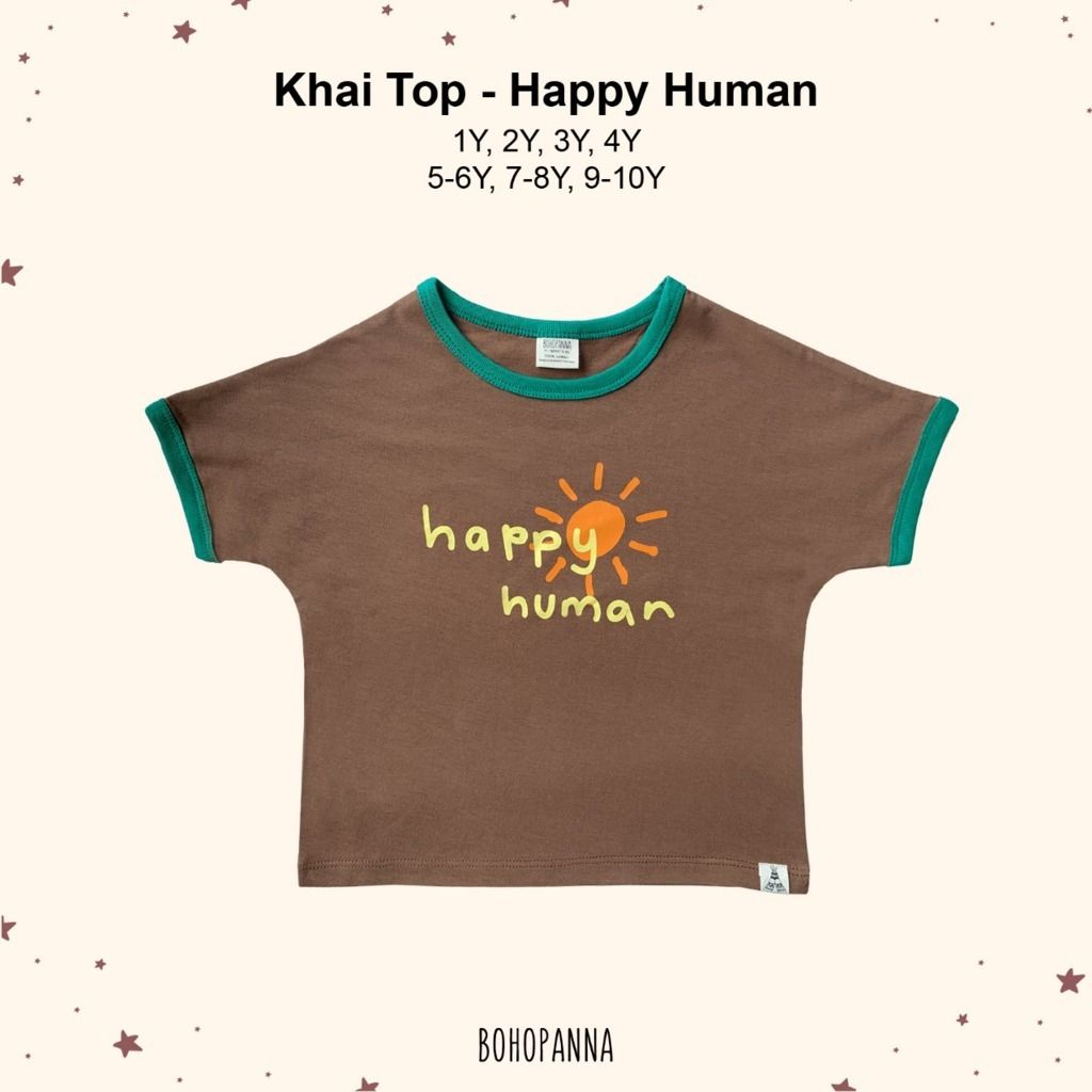 BOHOPANNA - KHAI TOP - HAPPY HUMAN 7-8Y- ATASAN ANAK - 1