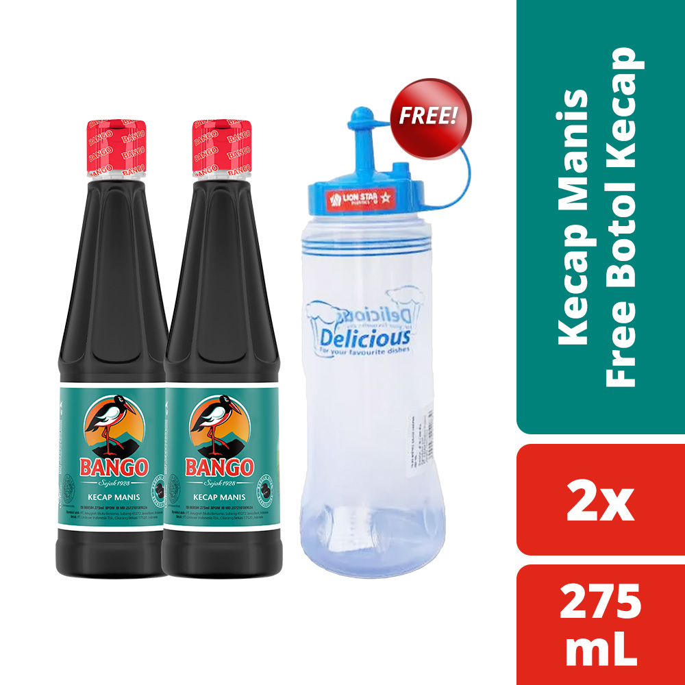 Bango Kecap Manis 275Ml Twinpack Free Botol Kecap - 2