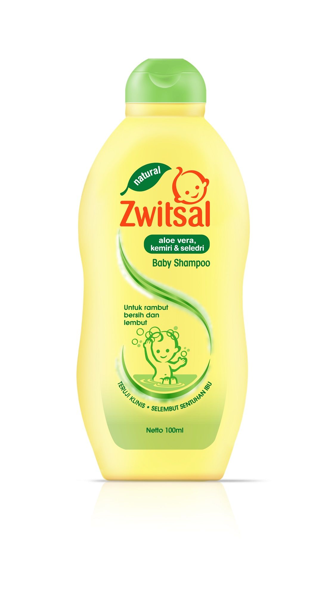 Zwitsal Natural  Twin Pack Baby Shampoo Aloe Vera Tub 100ml - 2