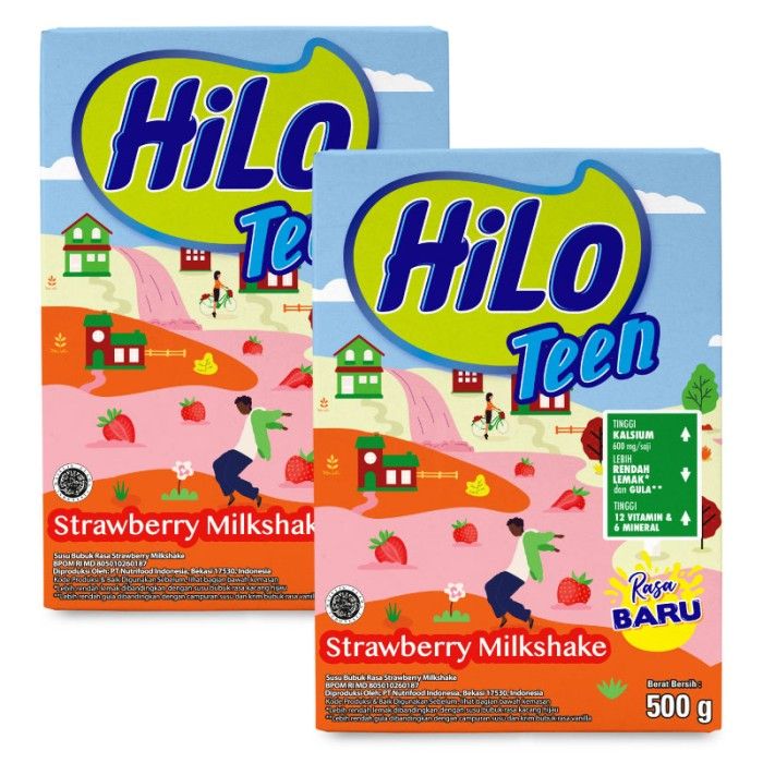 HiLo Teen Strawberry Milkshake 500g x 2 pcs | 2101683180P2 - 2
