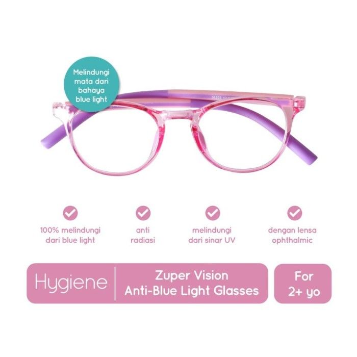Kacamata Antiradiasi Anak - Momami Bluelight Glss Pink/Purple - 1