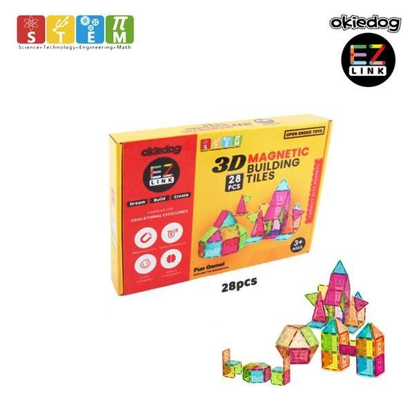 Mainan Edukasi Anak - Okiedog Ez Link 3D Magnetic Building Tiles/28Pcs Cj-1357616 - 2