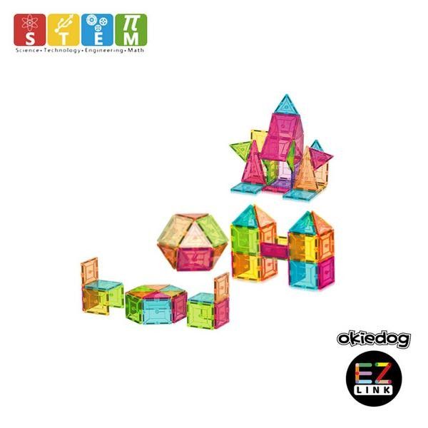 Mainan Edukasi Anak - Okiedog Ez Link 3D Magnetic Building Tiles/28Pcs Cj-1357616 - 3