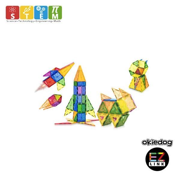 Mainan Edukasi Anak - Okiedog Ez Link 3D Magnetic Building Tiles/48Pcs Cj-1357620 - 3