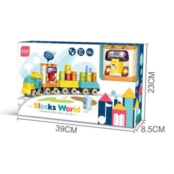 Mainan Konstruksi Anak - Playfun Blocks World Hw20046409 - 1