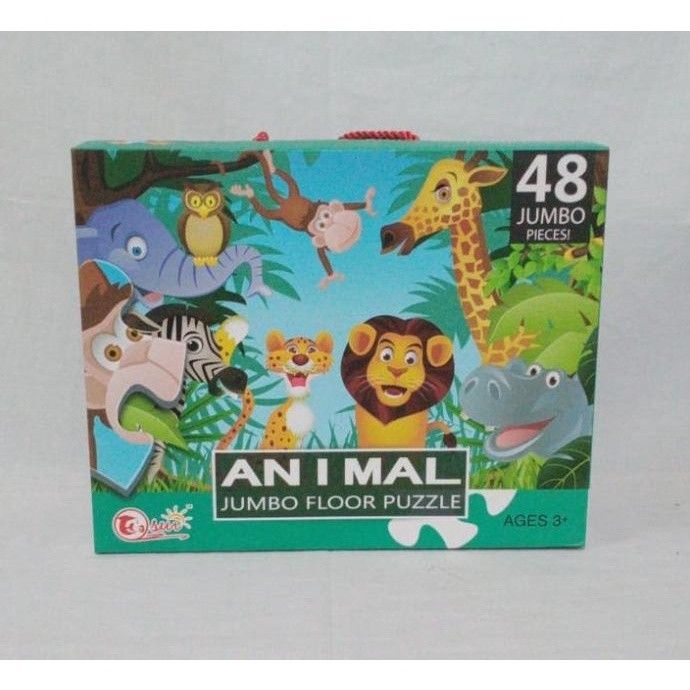 Mainan Puzzle - Playfun Animal Puzzle 48Pcs Hwa1369819 - 1