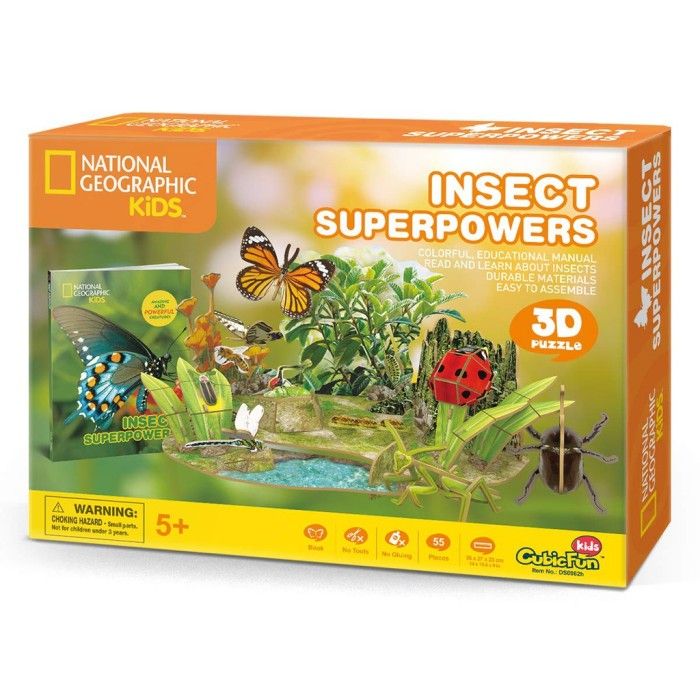Mainan Puzzle - Cubicfun National Geographic Insect Superpowers 3D Puzzle - 1