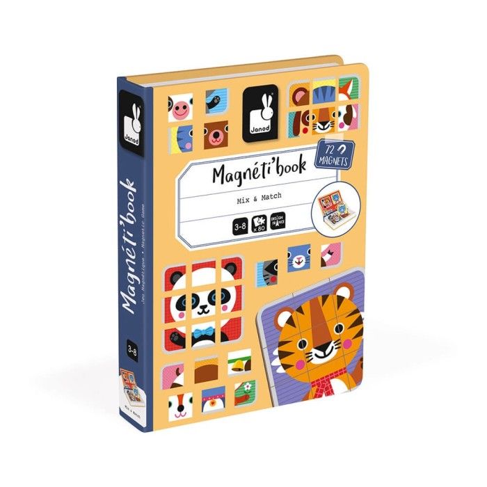 Mainan Puzzle - Janod Magnetic Book - Mix & Match Animals - 1