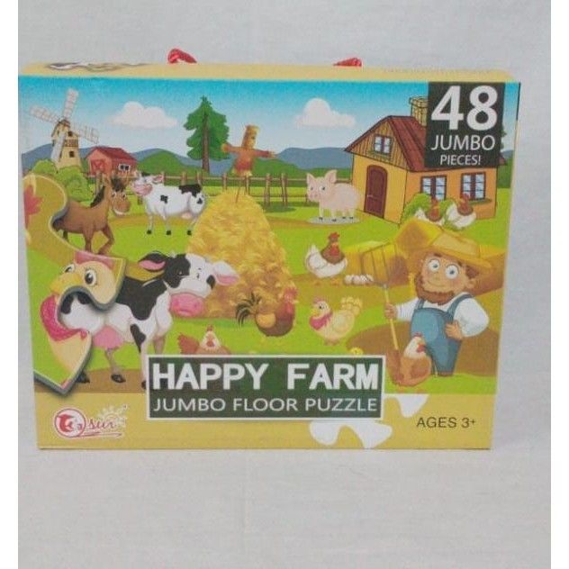 Mainan Puzzle - Playfun Happy Farm Jumbo Floor Puzzle,48Pcs Hwa1369822 - 2