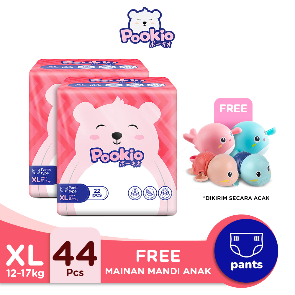 POOKIO Pants Popok Anak Diaper Celana XL22 Twin Pack Gratis Mainan - 1