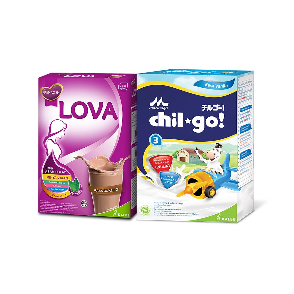 Prenagen Lova Cokelat (2pcs) + Chilgo Powder 3+ Vanilla 2x350g - 2