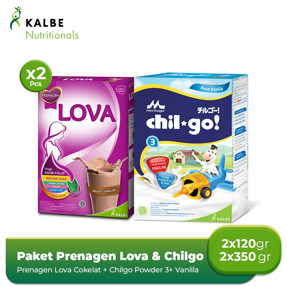 Prenagen Lova Cokelat (2pcs) + Chilgo Powder 3+ Vanilla 2x350g - 1