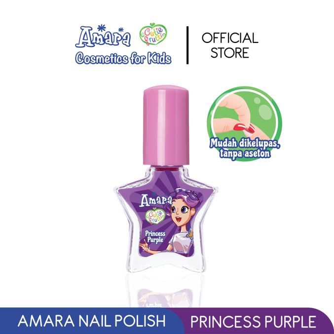 Amara Nail Polish Princess Purple/Kutek anak aman berBPPOM/Nail polish Peeloff/kutek mudah dilepas - 2