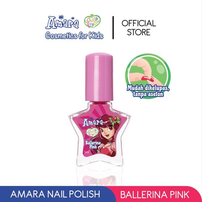 Amara Nail Polish Ballerina Pink/Kutek anak aman berBPPOM/Nail polish Peeloff/kutek mudah dilepas - 1