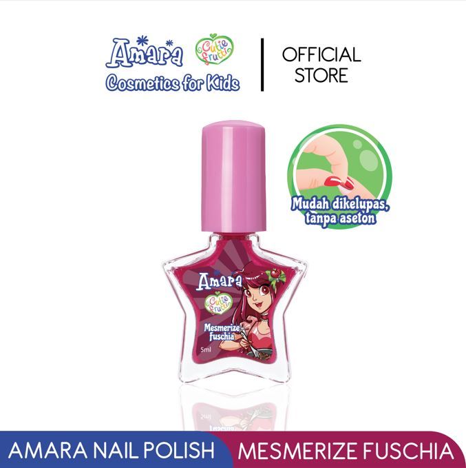 Amara Nail Polish Mesmerize Fuschia/Kutek anak aman berBPPOM/Nail polish Peeloff/kutek mudah dilepas - 2