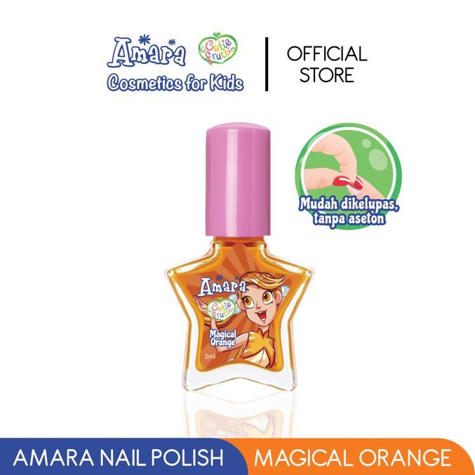 Amara Nail Polish Magical Orange/Kutek anak aman berBPPOM/Nail polish Peeloff/kutek mudah dilepas - 1