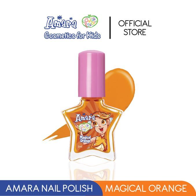 Amara Nail Polish Magical Orange/Kutek anak aman berBPPOM/Nail polish Peeloff/kutek mudah dilepas - 2