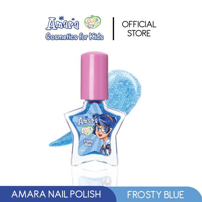 Amara Nail Polish Frosty Blue/ Kutek anak aman berBPPOM / Nail polish Peel off / kutek mudah dilepas - 2