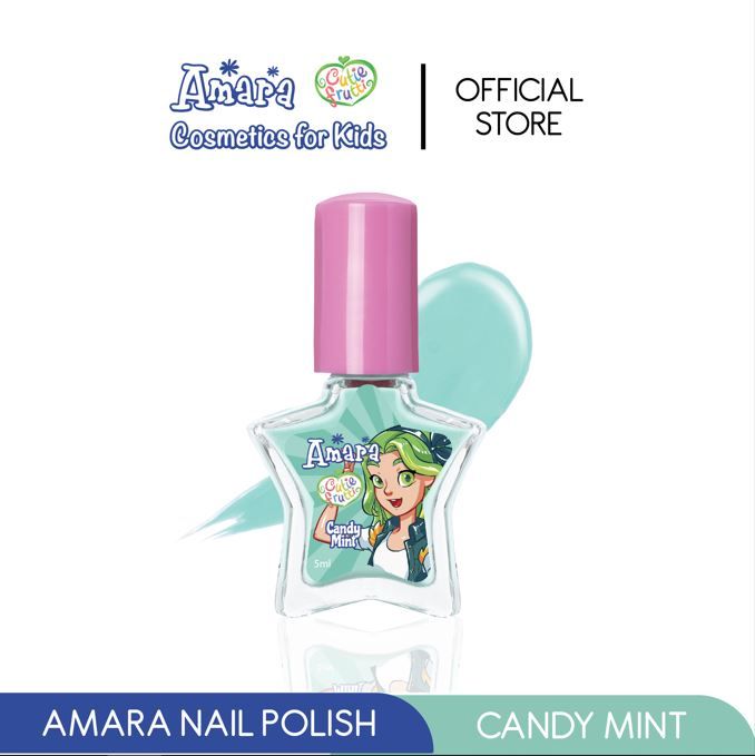 Amara Nail Polish Candy Mint / Kutek anak aman berBPPOM / Nail polish Peel off / kutek mudah dilepas - 2