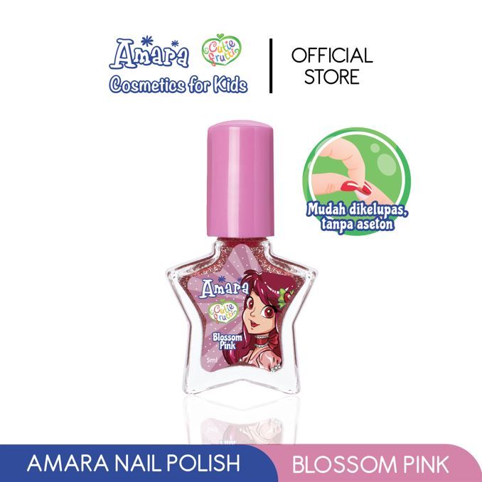 Amara Nail Polish Blossom Pink / Kutek anak aman berBPPOM / Nail polish Peel off - 1
