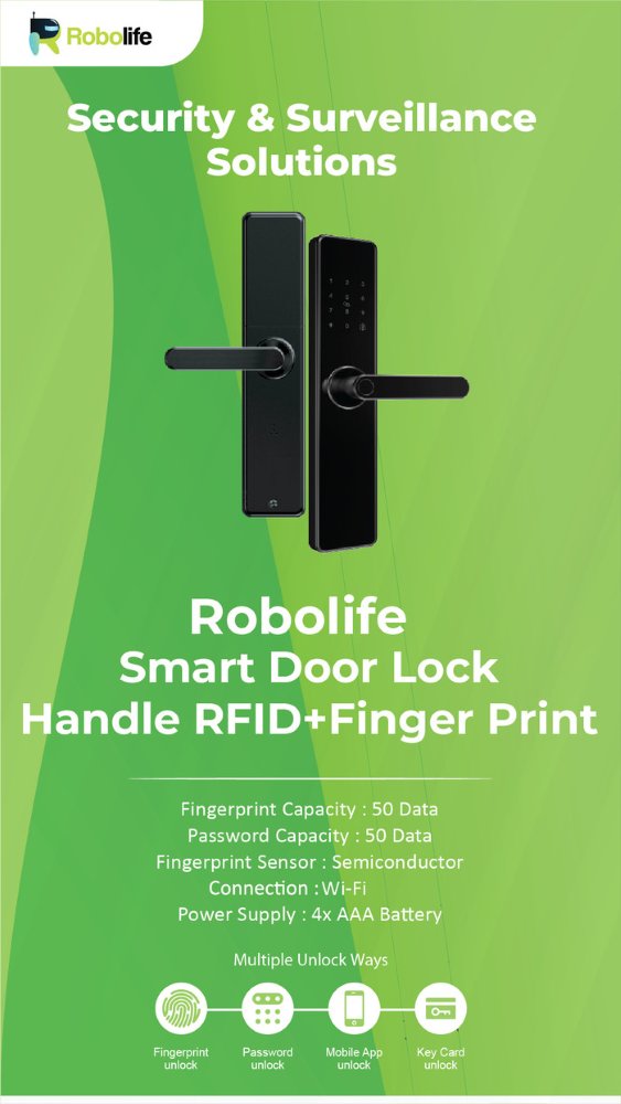 Robolife Smart Door Lock Handle RFID+Finger Print - 4