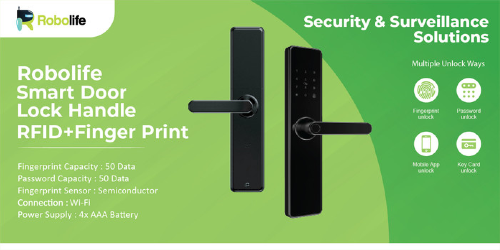 Robolife Smart Door Lock Handle RFID+Finger Print - 3