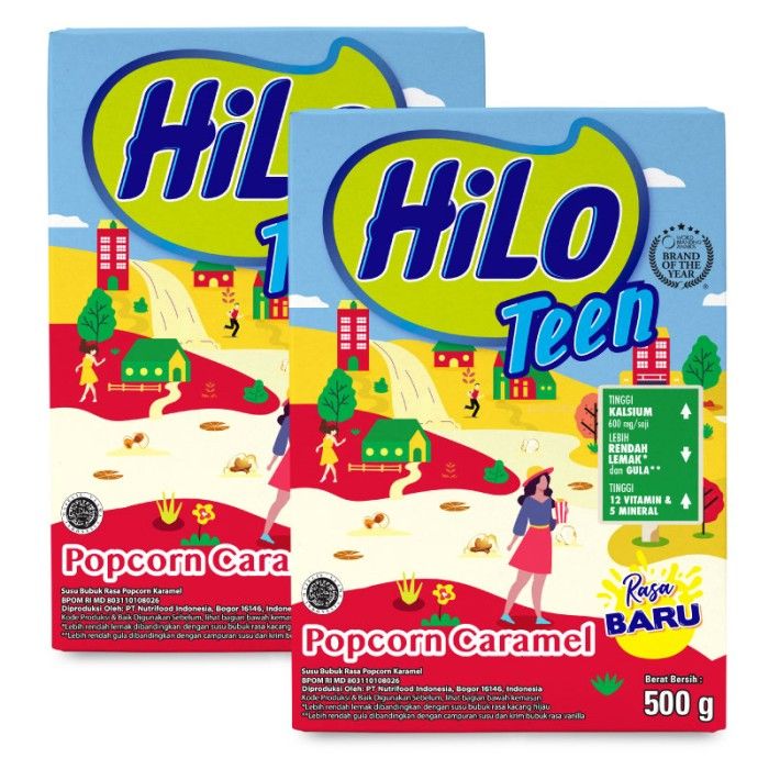 Twin Pack: HiLo Teen Popcorn Caramel 500 gram x 2 | 2101642180P2 - 2