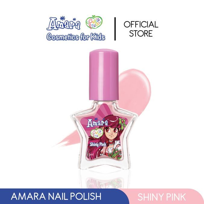 Amara Nail Polish Shiny Pink / Kutek anak aman berBPPOM / Nail polish Peel off / kutek mudah dilepas - 2