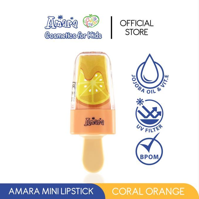 Amara Mini Lipstick Coral Orange / Mainan anak berBPPOM aman / Lipstik anak aman / Mainan anak - 1