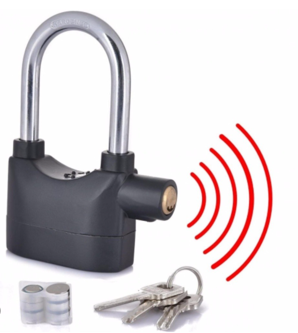 ORIGINAL Gembok Alarm Anti Maling Anti Pencuri Ring Panjang Pengaman Motor Alarm Suara Bunyi - 1