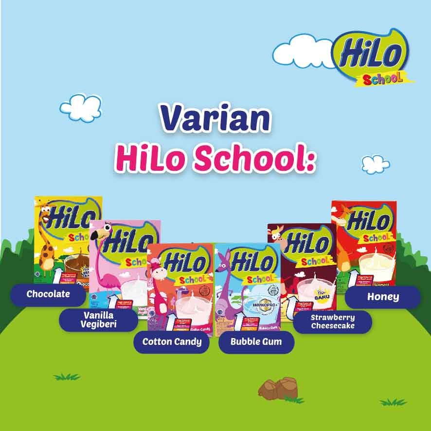 HiLo School Strawberry 10 Sachet - Susu Tinggi Kalsium Lebih Rendah Lemak & Gula - 4