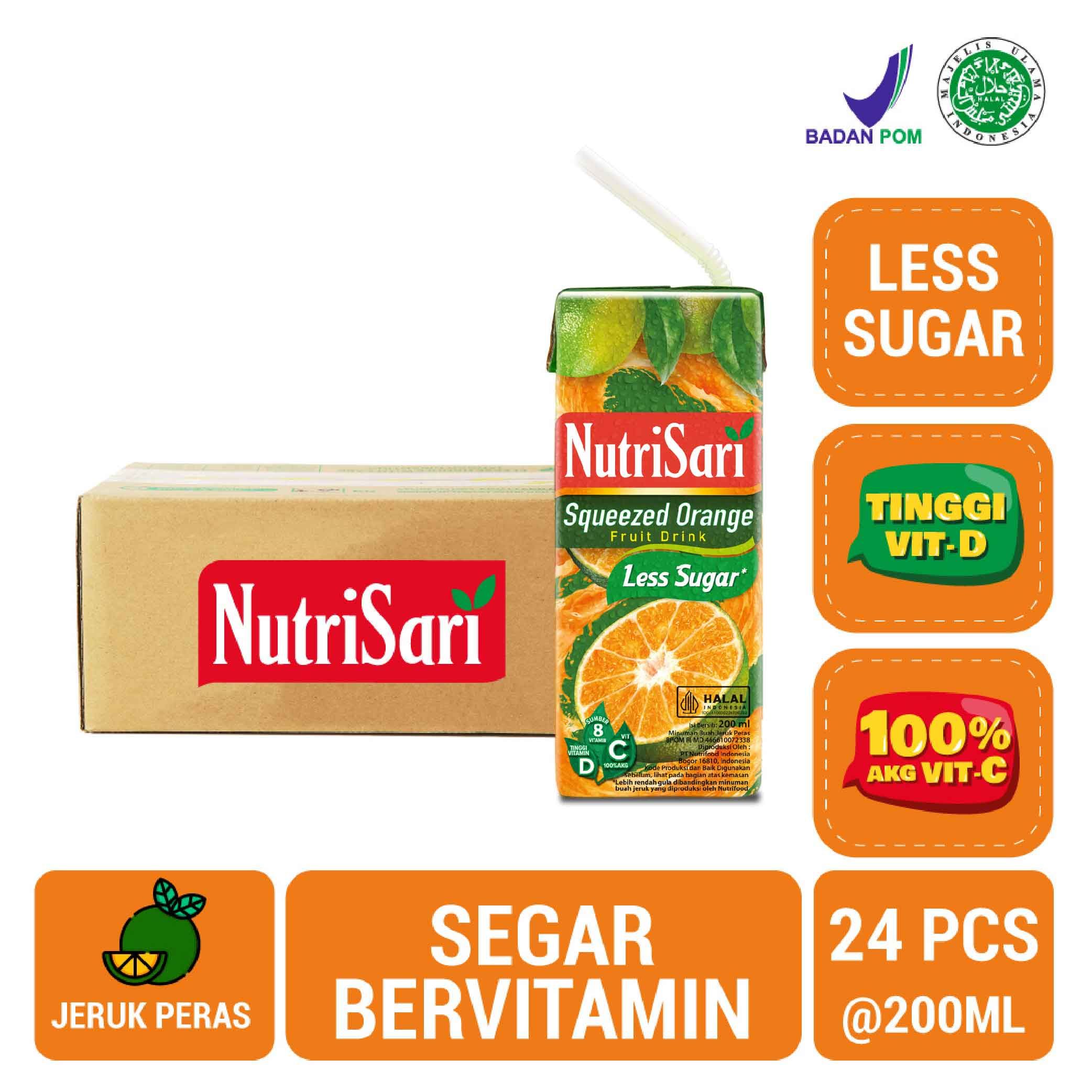 NutriSari RTD Squeezed Orange 200 ml x 24 tetrapack - Minuman Jeruk Peras Vitamin C - 1