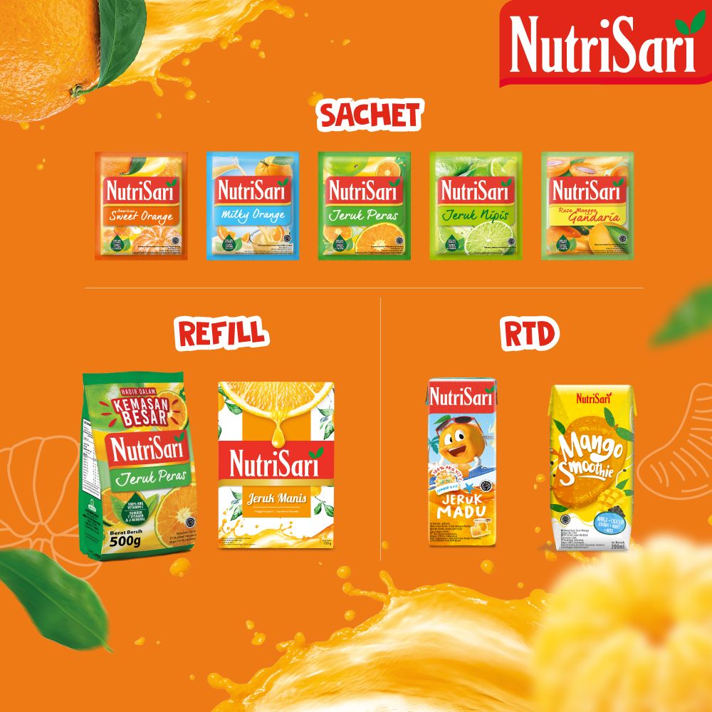 NutriSari RTD Squeezed Orange 200 ml x 4 tetrapack - Minuman Jeruk Peras Vitamin C - 3