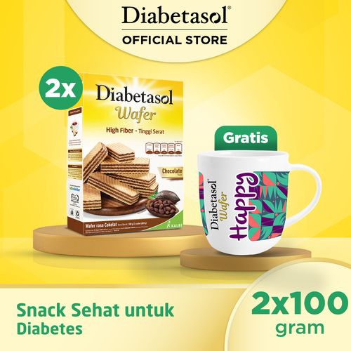 Buy 2 Diabetasol Wafer Chocolate 2x50g Free Mug Flatten - 1