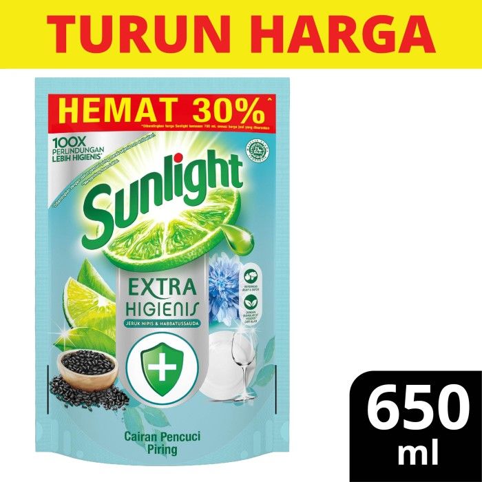 Sunlight Sabun Cuci Piring Higienis 650mL - 1