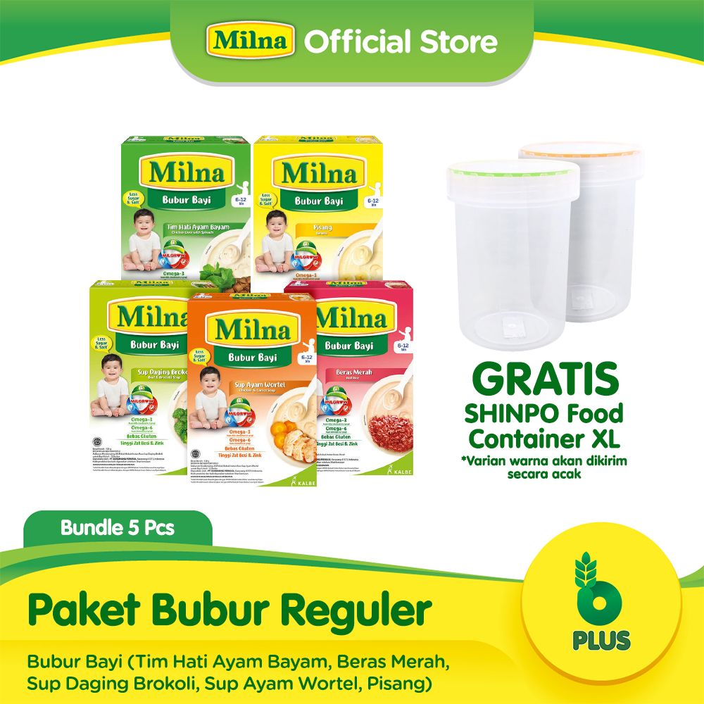 Paket Milna Bubur Bayi 6+ Free Food Storage - 1