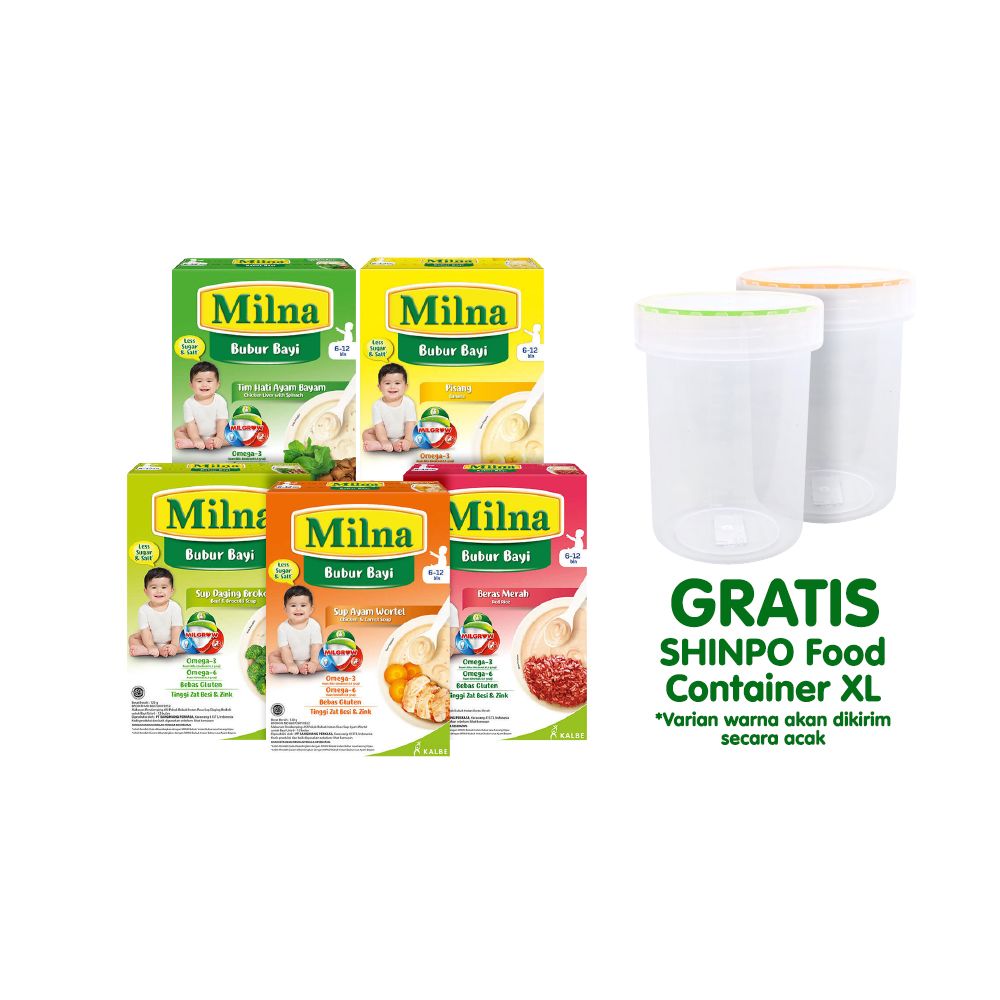 Paket Milna Bubur Bayi 6+ Free Food Storage - 2