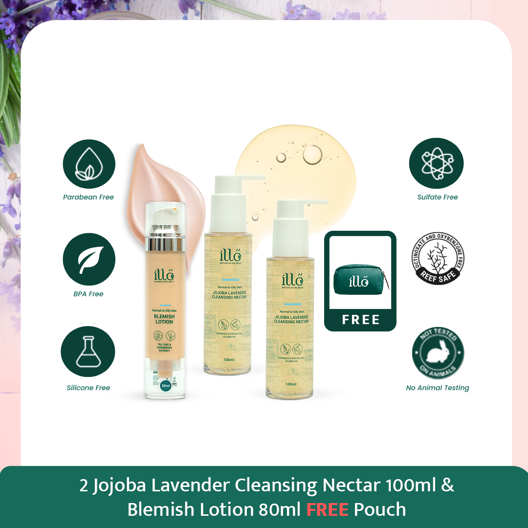 ILLO Bundle Jojoba Lavender Cleansing Nectar & Blemish Lotion - 1
