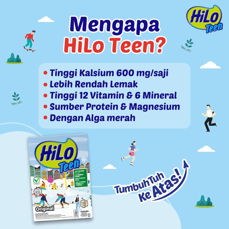 Twin Pack - HiLo Teen Original 400g - Susu Tinggi Kalsium Lebih Rendah Lemak | 2HC0109021P2 - 2