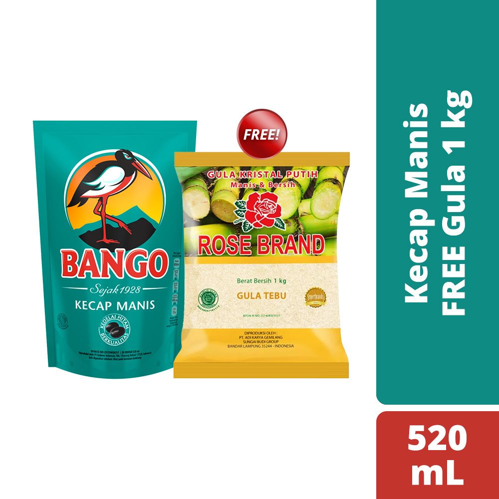 Bango Kecap Manis Pouch 520ML Free Gula 1kg - 1