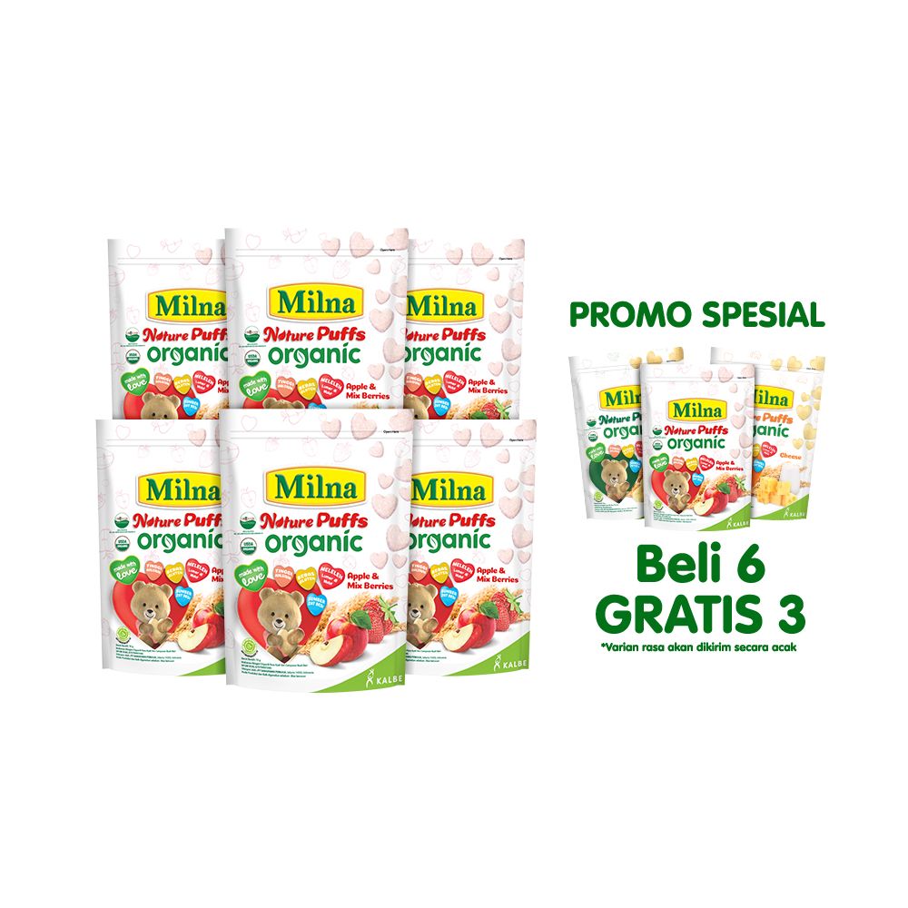 Buy 6 Milna Puffs Organic Apple Mix Berries Get 3 Free Milna Puffs Organic [NED] - 2