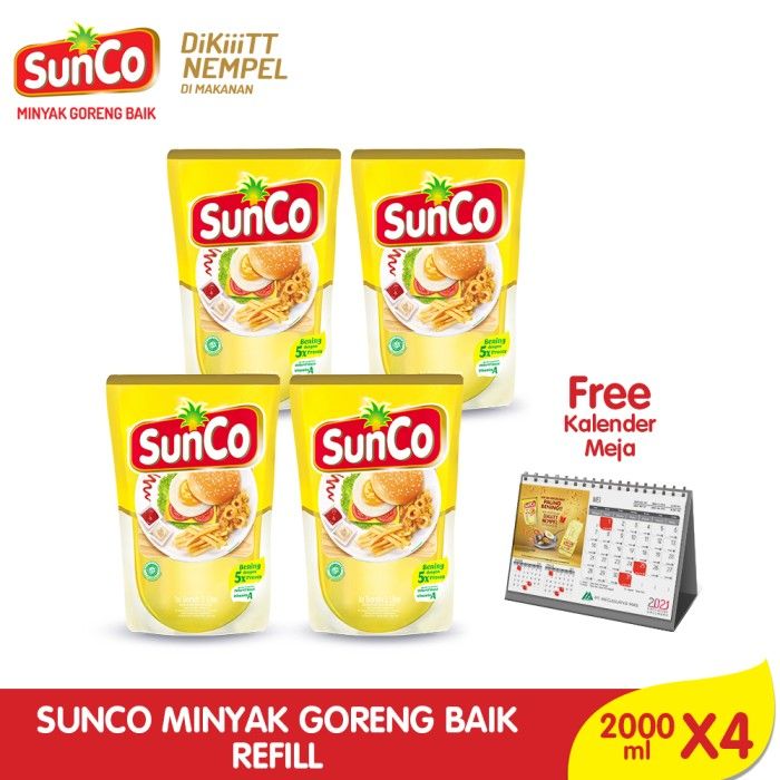 Sunco Refill 2L -Multipack 4 pcs - Free Kalender Meja - 1