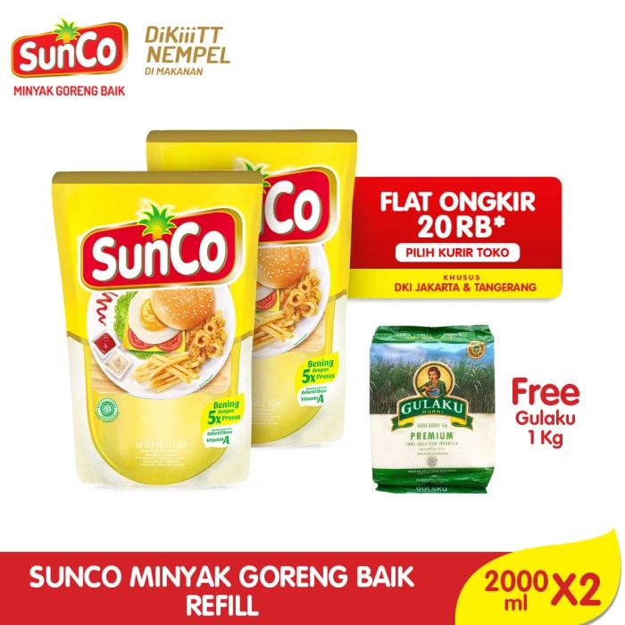 Sunco Refill 2L Twinpack - Free Gula 1kg - 1