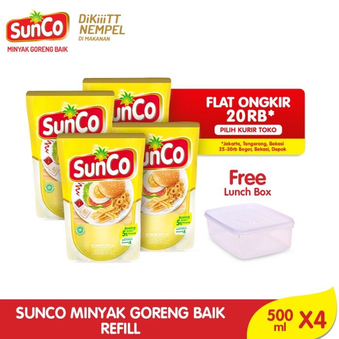 Sunco Refill 500ml - Multipack 4 pcs Free Lunch Box - 1